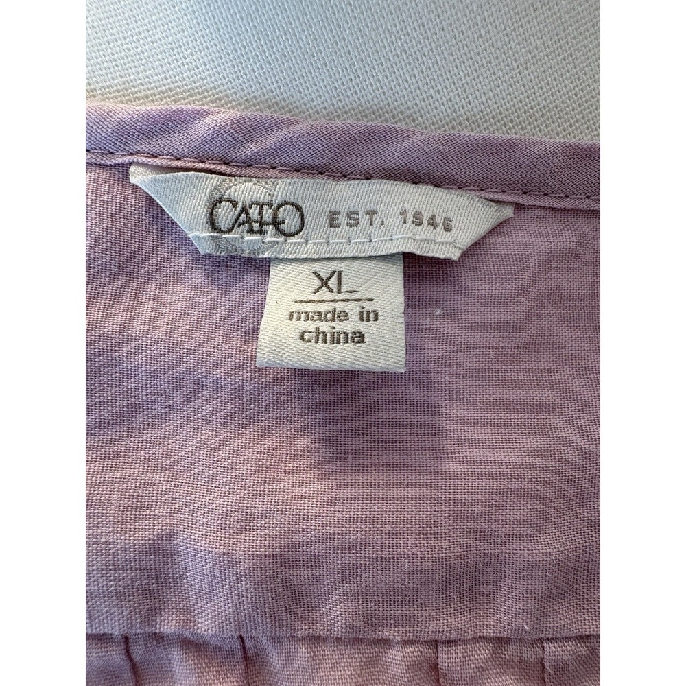 Cato Tunic Top Size XL Pink Relaxed Fit Pintuck 100% Ramie Coastal‎ Beach Boxy - Picture 8 of 11